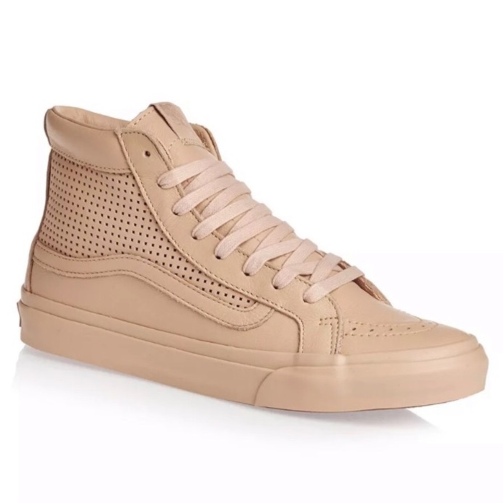 New Leather Perforated Slim Cut Vans Sk8 Hi Shoes